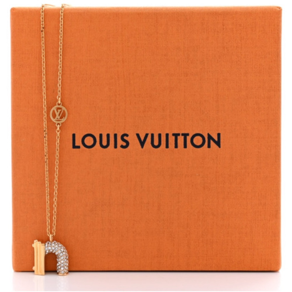 Louis Vuitton Gold & Crystal LV And Me Letter “N” Necklace - Picture 1 of 9